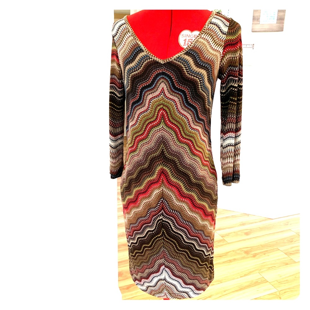 Allen Schwartz 70s vintage style striped dress S